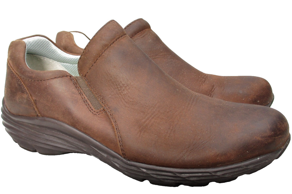 Align Slip On Brown Leather Slip On Shoes Non Slip Womens Sz 11 M